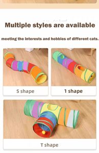 猫のトンネルカラフルな折りたたみ可能な猫の巣の滑走路クロールローリングドラゴン通路猫のおもちゃペットチューブ - Product Image 5