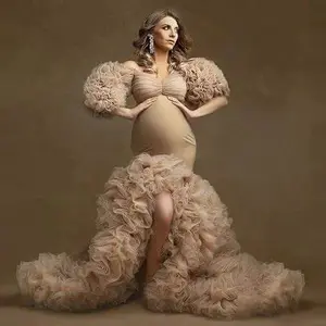 طقم تصوير فوتوغرافي ملابس النساء الحوامل فساتين الحمل للأمومة للتصوير الفوتوغرافي