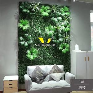 Decoración de pared de fondo rojo de Internet al aire libre con cabeza de puerta de planta de hierba artificial Pared de flor roja - Product Image 4