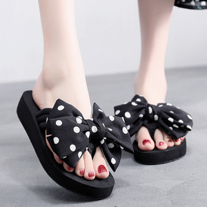 Women's 2026 New Arrival Summer High Heel <b>Flip</b> <b>Flops</b> with Non Slip Thick Soles Sweet Bow and Wedge Heel - Product Image 2