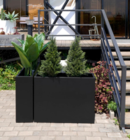 Grande jardinière rectangulaire personnalisée, grands pots de fleurs pour jardin extérieur, boîtes en métal, pots de fleurs pour jardin extérieur