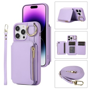 Hot Wallet <span class=keywords><strong>Zip</strong></span> Strap Conception En Cuir Antichoc Accessoires De Téléphone Mobile Cellulaire pour <span class=keywords><strong>Samsung</strong></span> A71 Note 20 Ultra Couverture - Product Image 2