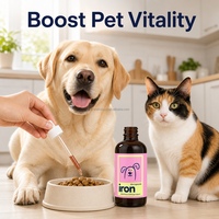 Gouttes Liquides de Fer pour Chiens : Soutien à la Vitalité Sanguine, Contre la Lethargie, Booster d'Entretien, Soin de Bien-être pour l'Anémie, Supplément de Récupération 60ml