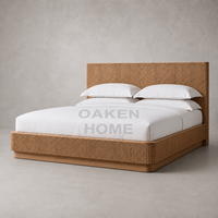 Lit mural OAKEN de style moderne en bois massif, taille King Size, pour la maison et l'hôtellerie, mobilier de maison