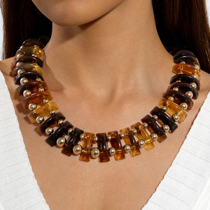 Gioielli transfrontalieri europei <span class=keywords><strong>e</strong></span> americani, collana esagerata, personalità geometrica, stile bohémien <span class=keywords><strong>con</strong></span> perline fatte a mano - Product Image 2