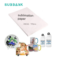 Papier de transfert de sublimation de sous-banque taille A3/A4 à séchage rapide pour gobelets tasses t-shirts impression papier de sublimation
