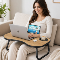 Bureau pliable AOR L1 pour baie vitrée et lit superposé supérieur, construction en MDF avec surface en bois, design compact pour chambre d'étudiant
