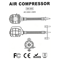 Pompe à air électrique portable 220V 240V pour SUP et gonflables, gonfleur intelligent à arrêt automatique, usine OEM, certifiée CE et BSCI