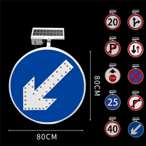 Segnali di direzione del traffico ad energia solare e segno di freccia per la sicurezza stradale segnali di avvertimento <span class=keywords><strong>Led</strong></span> - Product Image 3
