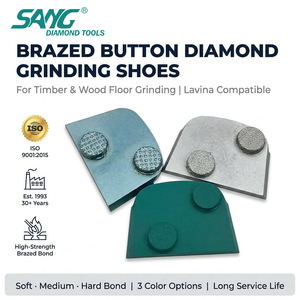 SANG Patins de ponçage diamantés à segments brasés haute efficacité compatibles Lavina pour le décapage de la laque des parquets en bois - Product Image 2