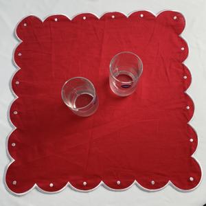 Tapis de serviette en dentelle brodée napperon en coton imperméable pour table à manger de mariage Style à carreaux avec tissu en dentelle - Product Image 4