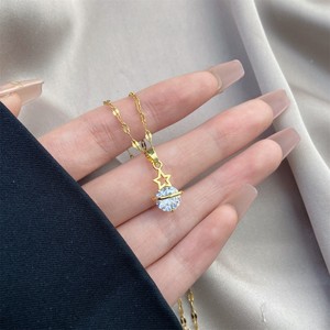 Şifa taşı kolye klavikula zinciri moda Rhinestones gerdanlık titanyum çelik altın kaplama kolye takı - Product Image 3