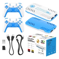 Console de jeux vidéo X10 Ultra Game Stick 128 Go avec plus de 30 000 jeux rétro, 4K HD TV, et 2 manettes sans fil 2.4G Storm Blue
