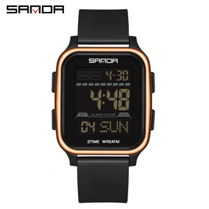 SANDA 2211 นาฬิกาดิจิตอลจอแสดงผลเดี่ยวสำหรับนักเรียน, นาฬิกาข้อมืออิเล็กทรอนิกส์กันน้ำอเนกประสงค์พร้อมตัวจับเวลาถอยหลัง - Product Image 1