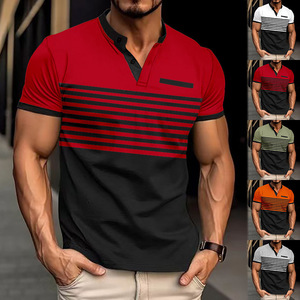Camiseta Polo para <span class=keywords><strong>Hombre</strong></span>, Estilo Básico, Cómoda, Transpirable, a Rayas, Europea, Personalizable al por Mayor, 2026 - Product Image 2