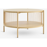 Table basse en corde de fibres naturelles écologique pour salon, table ronde en rotin, deux tables d'appoint, style bohème, 2 niveaux, moderne