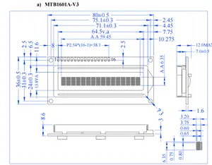 COB 8-bit MPU giao diện 1601A Dot Matrix 16x1 nhân vật STN màu xanh tiêu cực đơn sắc MPU LCD hiển thị Module