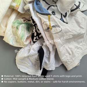 Trapos de Algodón de Grado Industrial, Paños Altamente Absorbentes, Trapos Económicos Blancos Impresos para Limpieza - Product Image 4