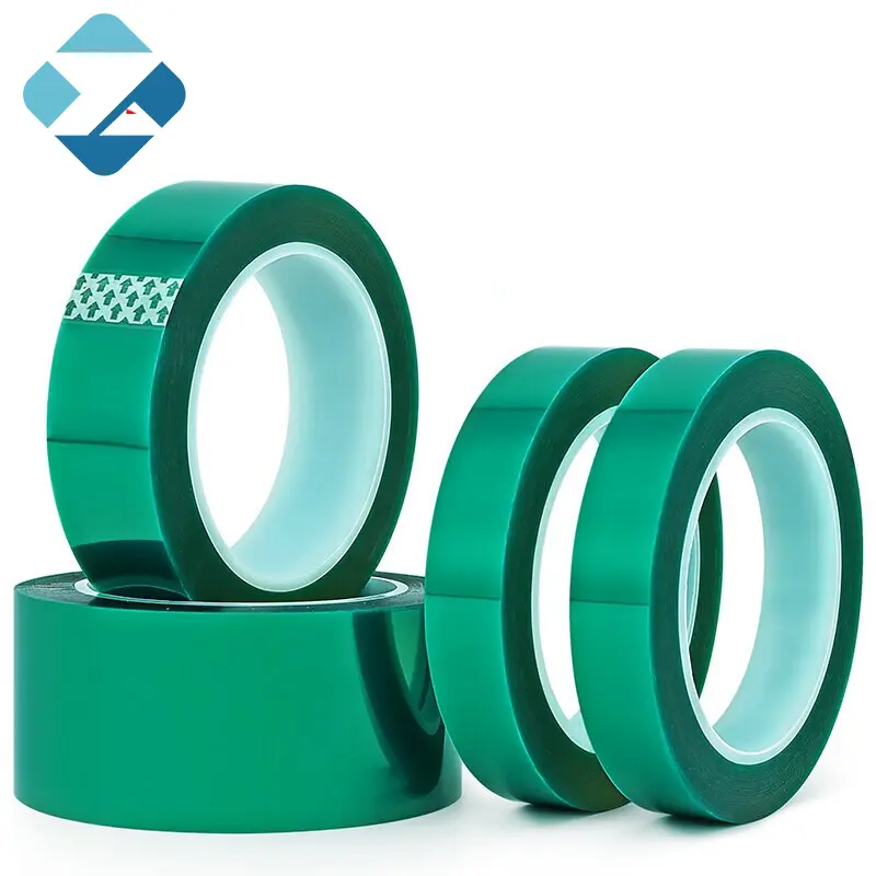 사용자 정의 높은 열 녹색 애완 동물 필름 실리콘 접착 테이프 다이 컷 단일 양면 폴리 에스터 필름 접착 테이프