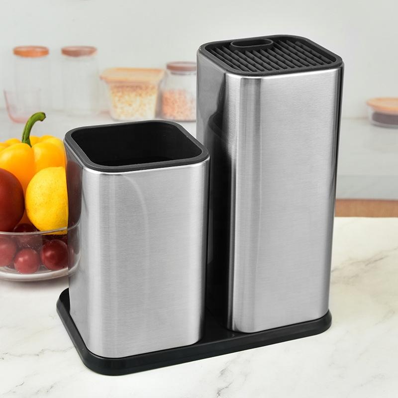 Новый дизайн, подставка для ножей из нержавеющей стали, держатель для кухонных принадлежностей, блок для ножей