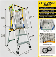Plateforme de travail mobile pliable en aluminium avec cage de sécurité pour usage industriel en mezzanine