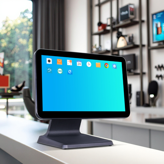 15.6 Inch Widescreen True Flat Dual Screen All in One POS System 15.6 Inch POS Terminal Cash Register