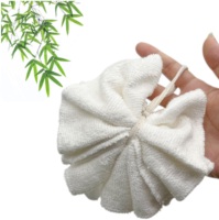 Boule éponge de lavage exfoliante en fibre de bambou biodégradable, fleurs de bain, douche