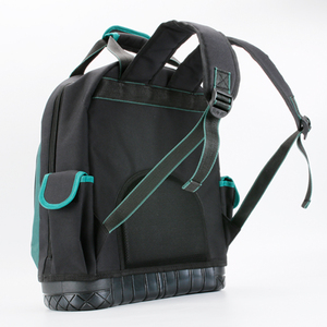 Durable Oxford Waterproof Electrician <b>Tool</b> <b>Backpack</b> Padded Handle Zippered Top Adjustable Strap 10-14 Pockets 100 lb Capacity - Product Image 3