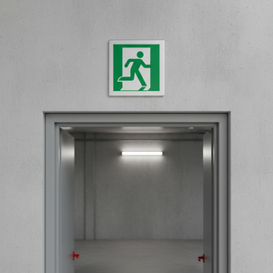 Salida DE EMERGENCIA flecha derecha aluminio 160x160mm - Product Image 3