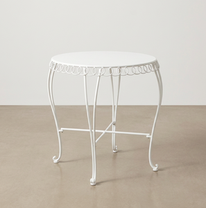 Ensemble <span class=keywords><strong>de</strong></span> conversation d'extérieur en fil métallique vintage, finition blanche résistante aux intempéries - Product Image 2