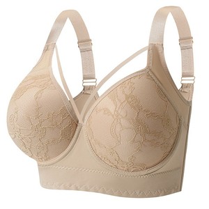 Sujetador push-up de talla grande para mujer con cobertura completa de espalda, copa profunda estampada, encaje, aros y 8 corchetes - Product Image 5