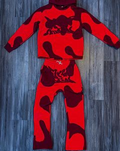 Tùy chỉnh thêu vá mồ hôi phù hợp với bán buôn axit rửa trùm đầu Tracksuit với mô hình 3D trùm đầu cổ áo - Product Image 4