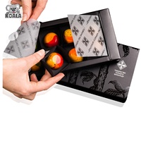 Tiroir coulissant en carton noir, boîte d'emballage en papier, pour Sushi, Dessert, gâteau, boulangerie, biscuits, chocolat, aliments