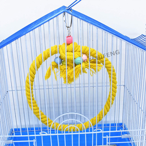 Giocattoli per gabbia pappagallo giocattoli per altalena per uccelli campane pesce persico con perline di legno campane giocattoli appesi - Product Image 4