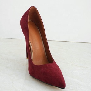 Chaussures habillées pour femmes en faux daim, talons aiguilles de 12 cm, taille 43, escarpins à bout pointu pour femmes - Product Image 4