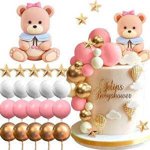 Adorno <span class=keywords><strong>para</strong></span> <span class=keywords><strong>Pastel</strong></span> <span class=keywords><strong>de</strong></span> Baby Shower con Osito <span class=keywords><strong>de</strong></span> Peluche, Precio <span class=keywords><strong>de</strong></span> Fábrica, Azul y Dorado, Redondo, Decoración <span class=keywords><strong>para</strong></span> <span class=keywords><strong>Pastel</strong></span> <span class=keywords><strong>de</strong></span> Cumpleaños - Product Image 3