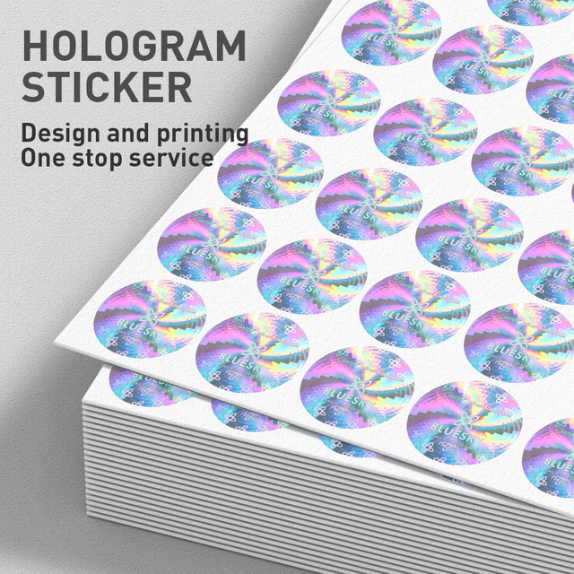 Customizable Strong Adhesive Hologram Stickers Custom Shapes PET Vinyl Material Holographic Labels for Gift Craft Applications