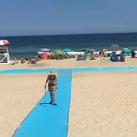 Tapis anti-sable pour passerelle de plage, robuste, enroulable, pour l'accès des fauteuils roulants et des poussettes