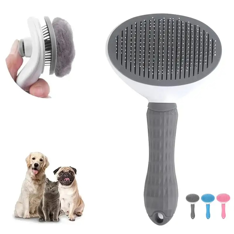 Pet Dog Bàn Chải Mèo Lược Tự Làm Sạch Pet Tóc Remover Bàn Chải Cho Chó Mèo Chải Chuốt Công Cụ Vật Nuôi Dematting Lược Chó Phụ Kiện