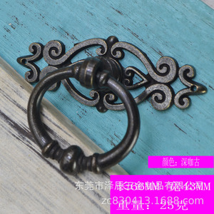 Furniture Handle Ring <b>Black</b> Antique Bronze Zinc Alloy Cabinet <b>Door</b> Pull Modern Durable - Product Image 4