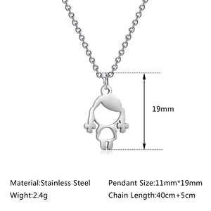 Collana pendente da donna in acciaio inossidabile per bambina con Design creativo semplice in acciaio al titanio buddhismo Figaro farfalla - Product Image 2