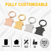 Porte-clés en acier inoxydable en forme de cheminée avec logo personnalisé, gravure double face, cadeau, vente en gros, fournisseur en vrac