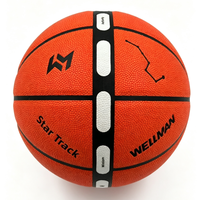 WELLMAN YWQ-701 Ballon de basketball en PU à 16 panneaux, à moitié rainuré, taille 7, couleur personnalisable, logo OEM pour club/équipe