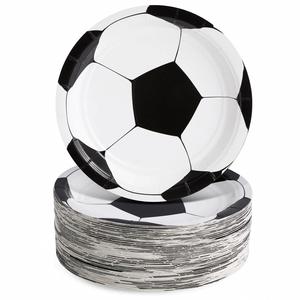Platos de Papel Redondos Desechables de 7 Pulgadas con Diseño de Balón de Fútbol, Estilo Moderno, CMYK, Artículos de Fiesta de Cumpleaños, Decoraciones, Directo de Fábrica - Product Image 1