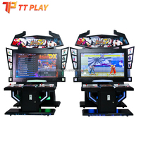 Machine d'arcade de combat haut de gamme en métal avec éclairage dynamique RGB, joysticks sans latence, console rétro 2 joueurs / Wi-Fi intégré