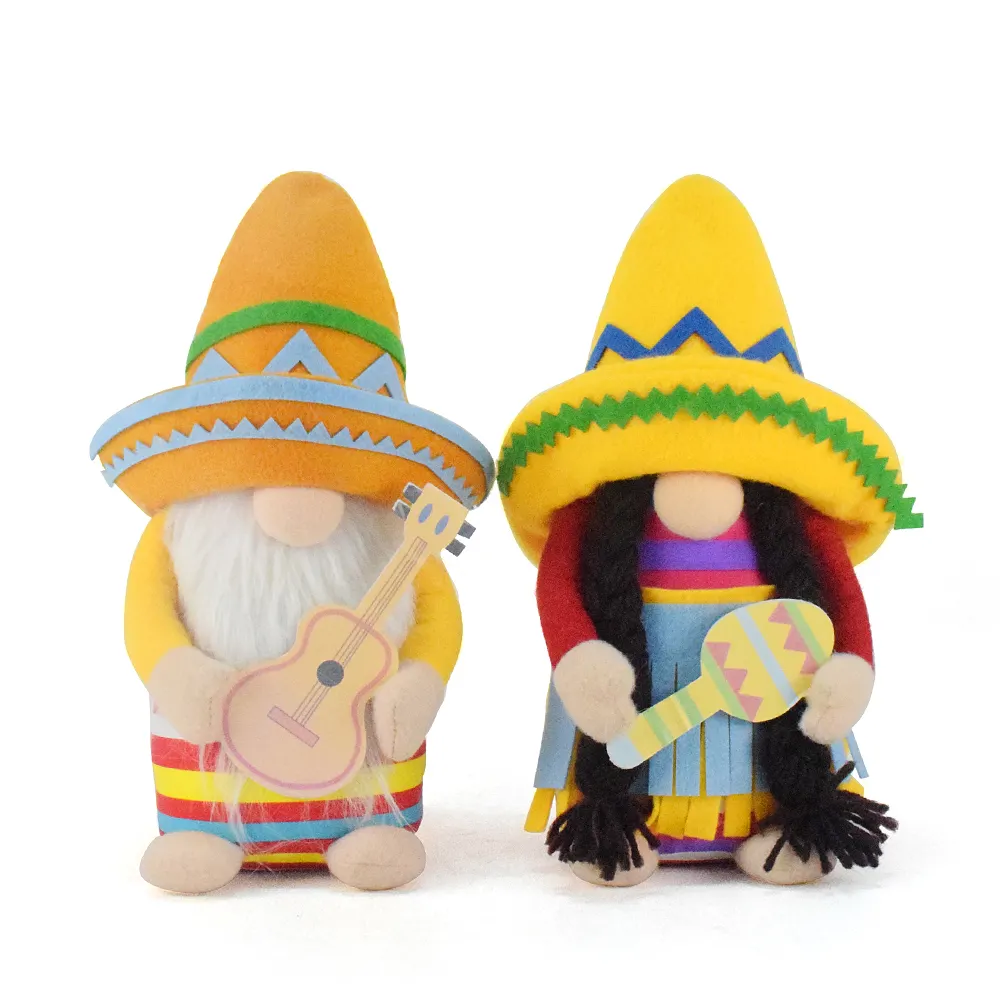 Attiigny Decorações de Natal escandinavas de pelúcia feitas à mão para mesa Elf Taco mexicano Terça-feira Gnomos