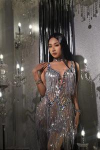 Glänzendes Ärmelloses Pailletten-Fransen-Minikleid für Geburtstagsfeiern, Abendgarderobe, Tanzkleidung, Kurzes Ballkleid, Sexy Damen-Clubkleid - Product Image 2