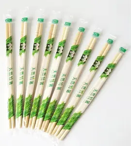 Print Wrapping Plastic with Personalized Custom Logo Disposable Round Bamboo Chopsticks