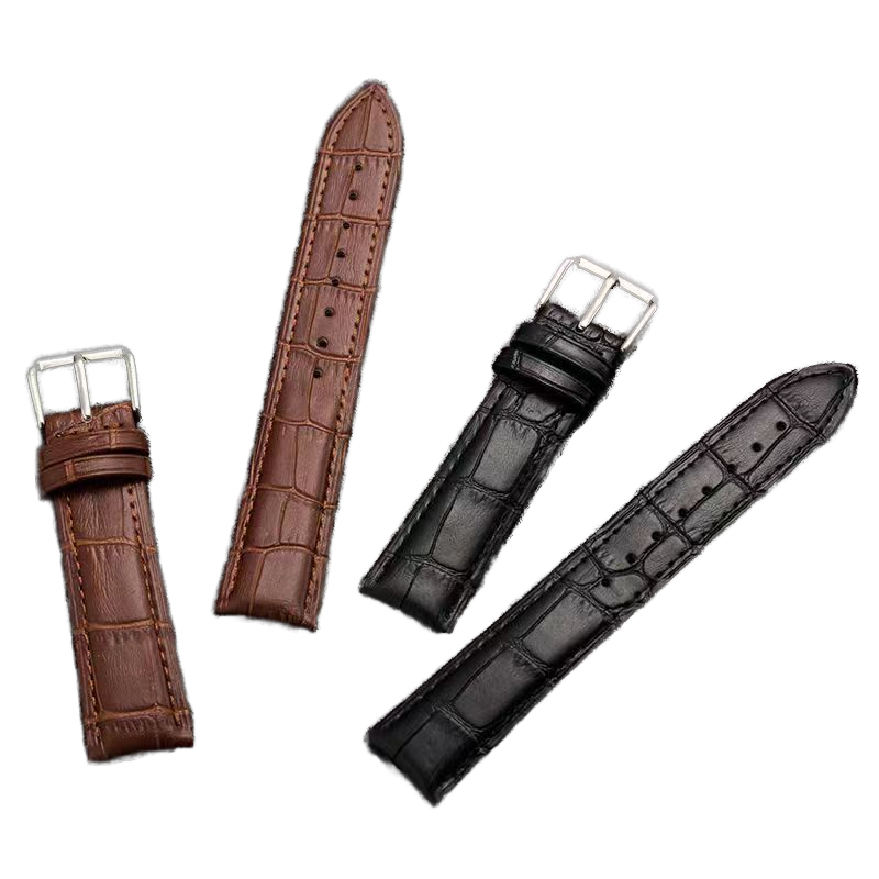 20/22 Leather Watch Strap Metal Buckle Brown and Black Color Choose Waterproof Common Unsex Watch Band Accessories