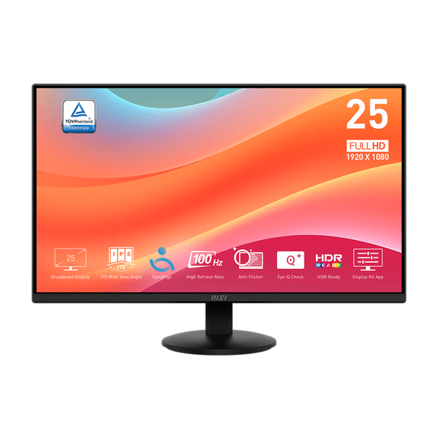 Professional Monitor MSI PRO MP252L 25Inch 1920X1080 100Hz Screen Monitor for Gaming